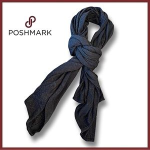 INC International Concepts Black & Silver Metalic Wrap Scarf